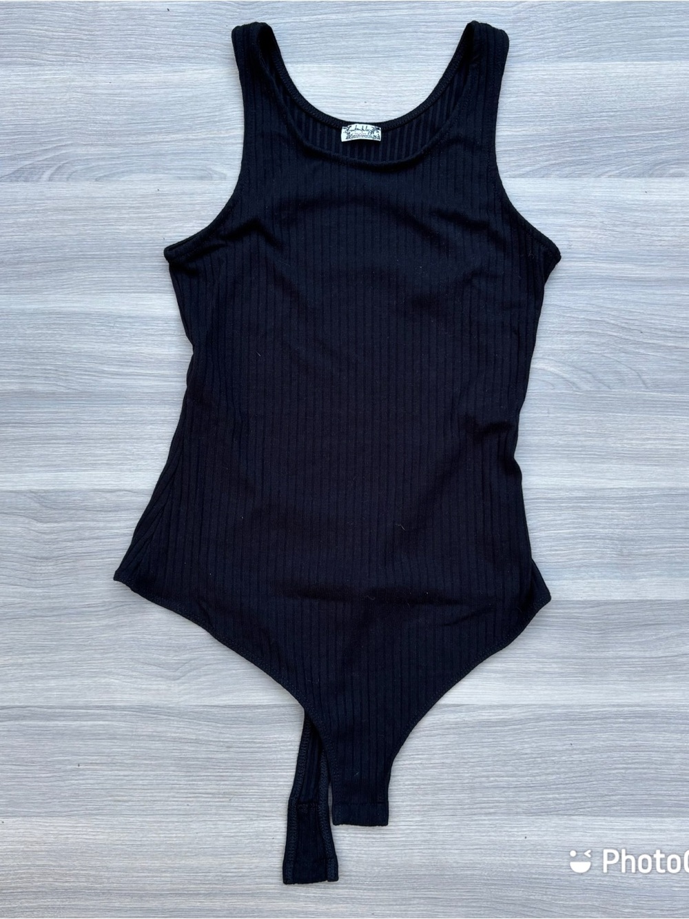 Intimately Free People Black Ribbed Cutout Bodysuit Sz M